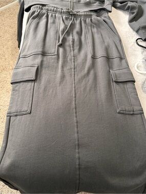 Garage Women's Maxi Skirt in Gray with Cargo Pockets